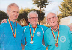Siegerehrung der 80-Halbmarathon-WM vom Vorjahr in ZIttau, wo Armin Zosel ebenfalls erfolgreich war.